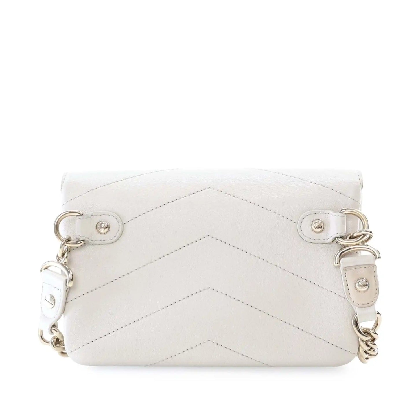 Chanel Quilted Sheepskin Double Chevron Belt Bag