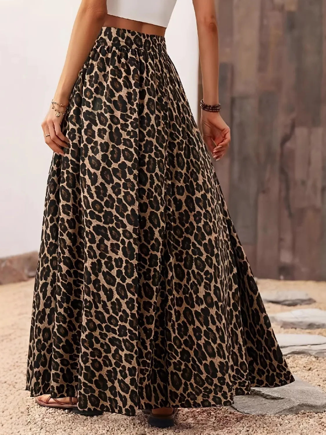 She Wears Glory™ “Courage in Roar” Leopard Maxi Skirt - She Wears Glory Beverly Hills
