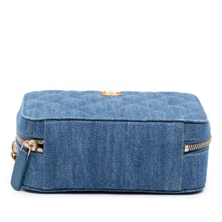 Chanel Quilted Denim Pearl Crush Camera Bag