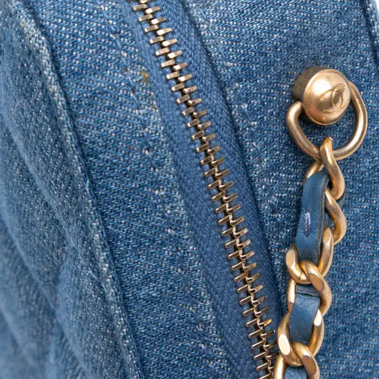 Chanel Quilted Denim Pearl Crush Camera Bag