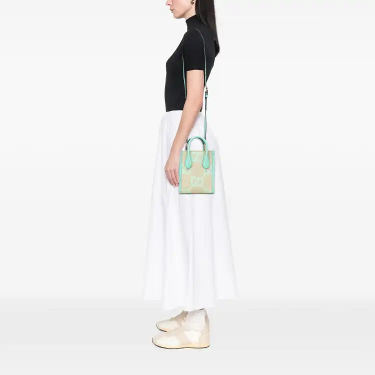 Gucci Mini Jumbo GG Canvas Interlocking G Satchel