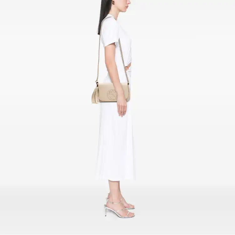 Gucci Medium Leather Soho Chain Flap Crossbody