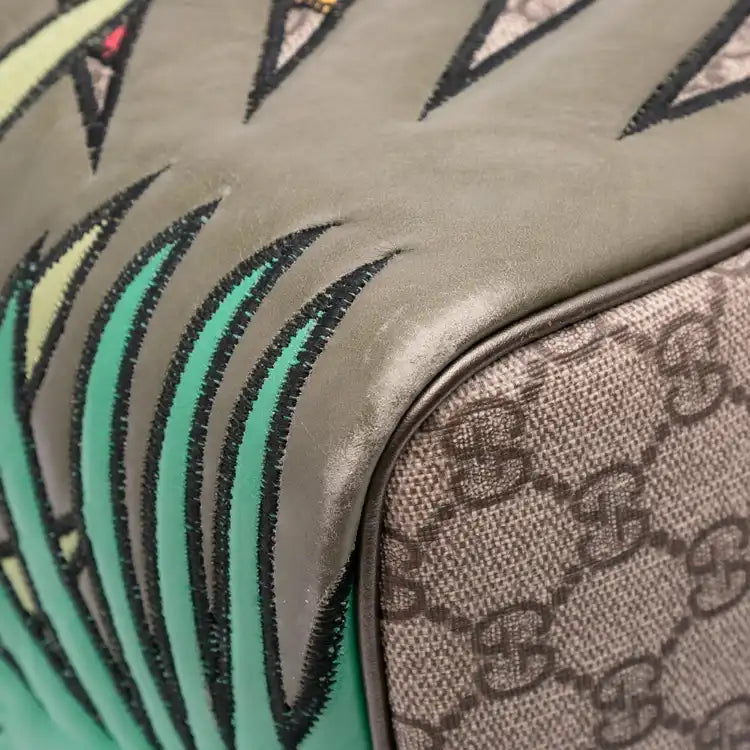 Gucci Medium GG Supreme Joy Unicef Snowman in Africa Boston Bag