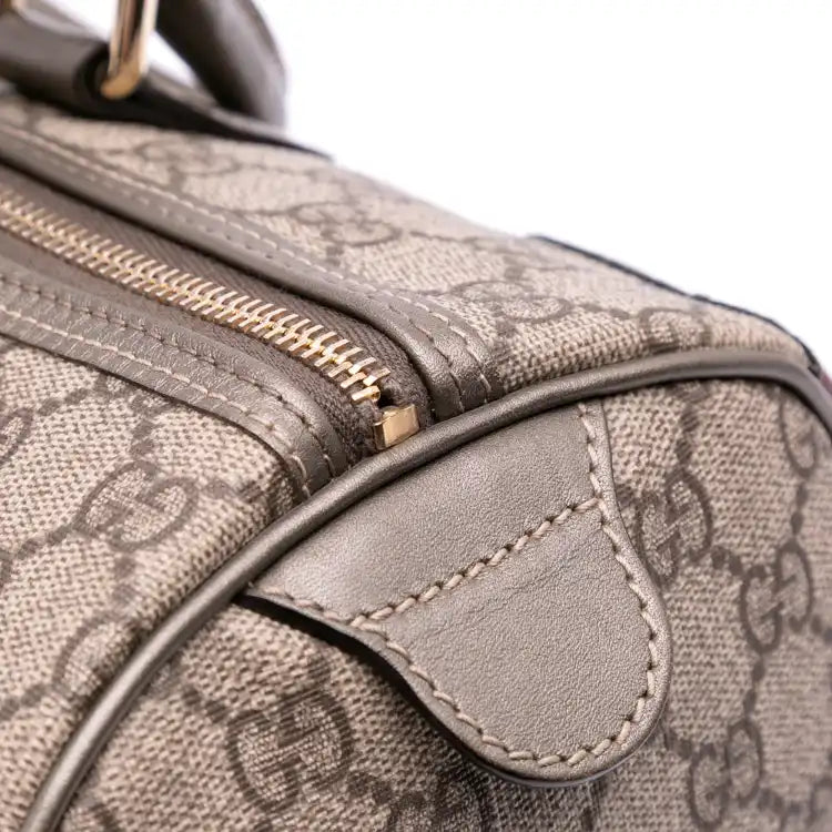 Gucci Medium GG Supreme Joy Unicef Snowman in Africa Boston Bag