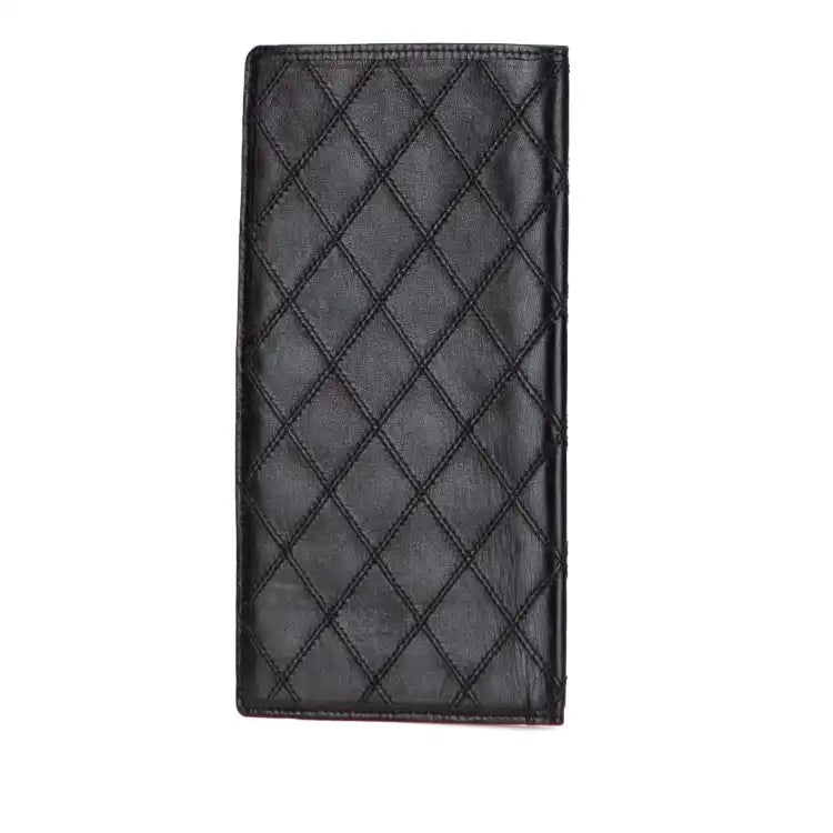 Chanel Double Stitched Lambskin Long Bill Wallet