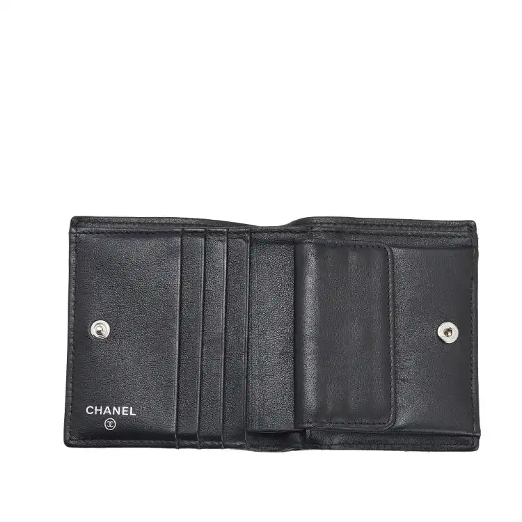 Chanel CC Quilted Lambskin Compact Bifold Wallet