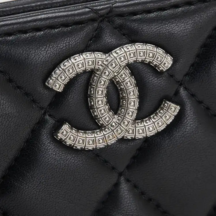 Chanel CC Quilted Lambskin Compact Bifold Wallet
