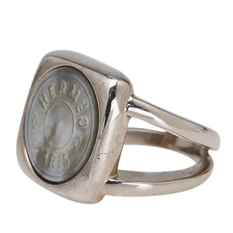 Hermès Silver Plated Bijouterie Fantaisie Corozo Ring