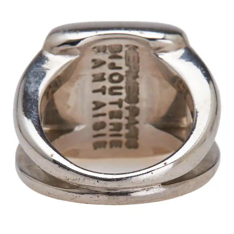 Hermès Silver Plated Bijouterie Fantaisie Corozo Ring