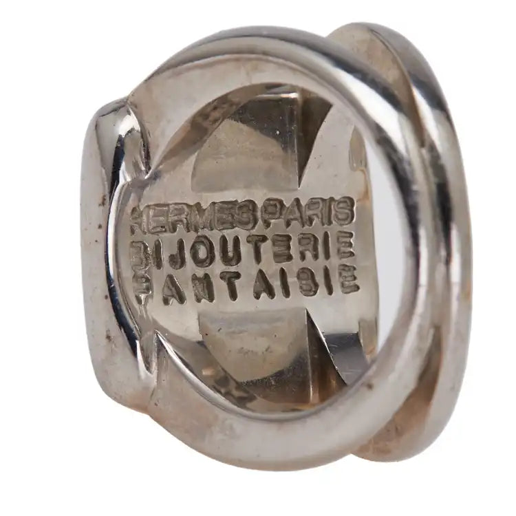 Hermès Silver Plated Bijouterie Fantaisie Corozo Ring
