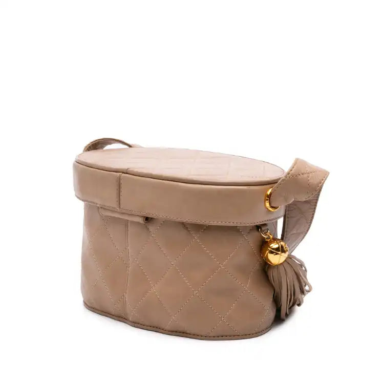 Chanel CC Quilted Lambskin Tassel Vanity Bag