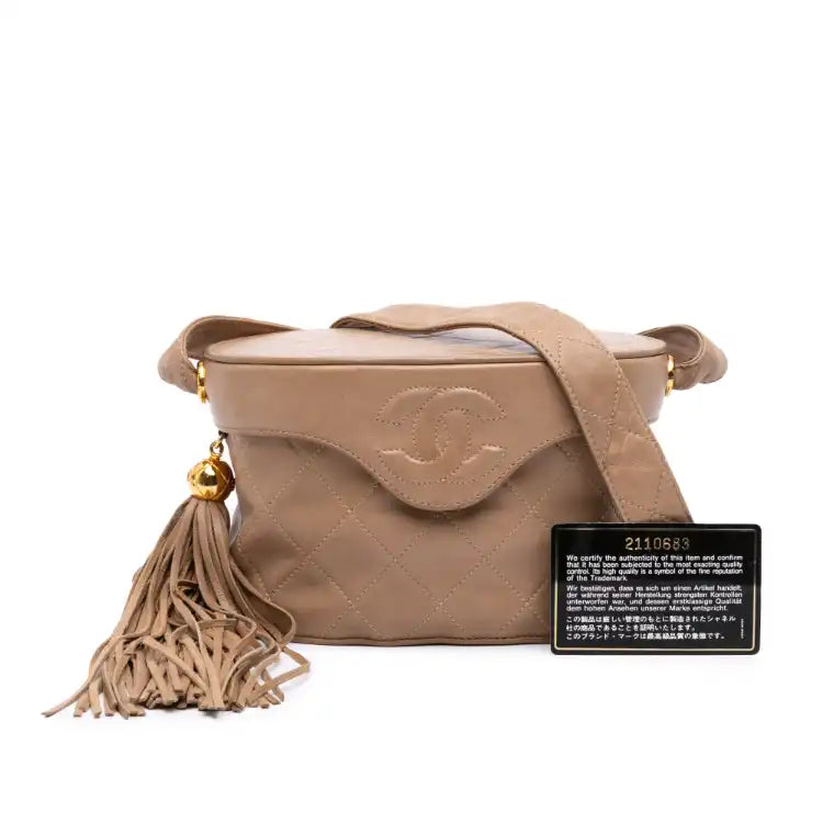 Chanel CC Quilted Lambskin Tassel Vanity Bag