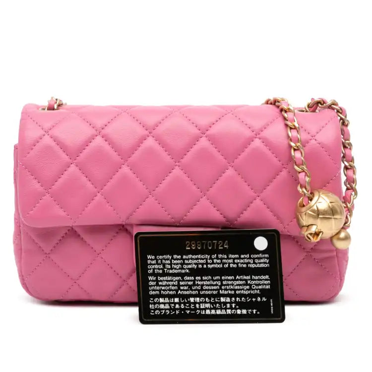 Chanel Mini Rectangular Classic Lambskin Pearl Crush Single Flap