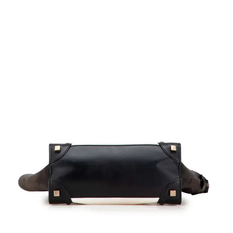 Celine Micro Bicolor Nubuck and Drummed Calfskin Luggage Tote