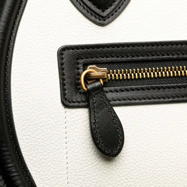 Celine Micro Bicolor Nubuck and Drummed Calfskin Luggage Tote