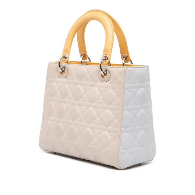 Dior Medium Tricolor Lambskin Cannage Lady Dior