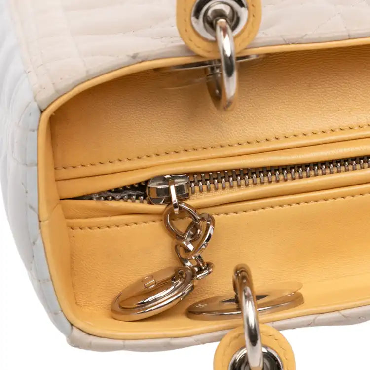 Dior Medium Tricolor Lambskin Cannage Lady Dior