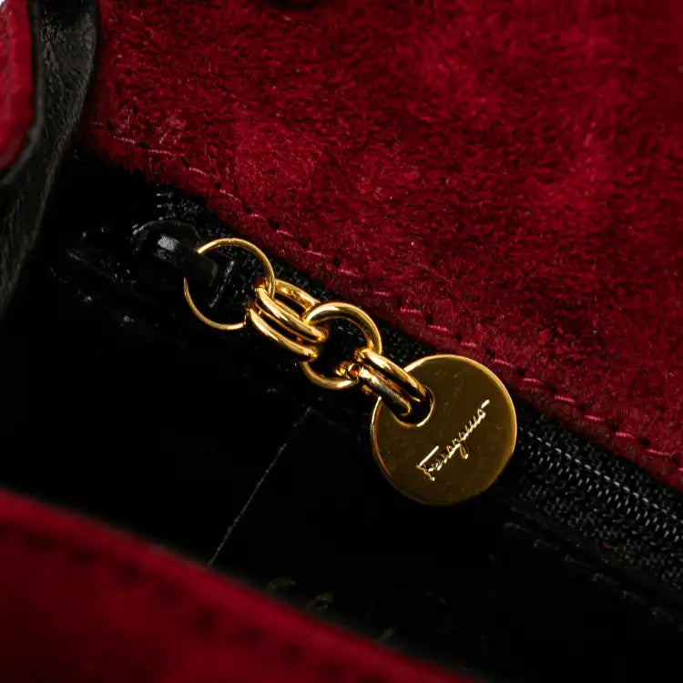 Ferragamo Suede Vara Bow Satchel