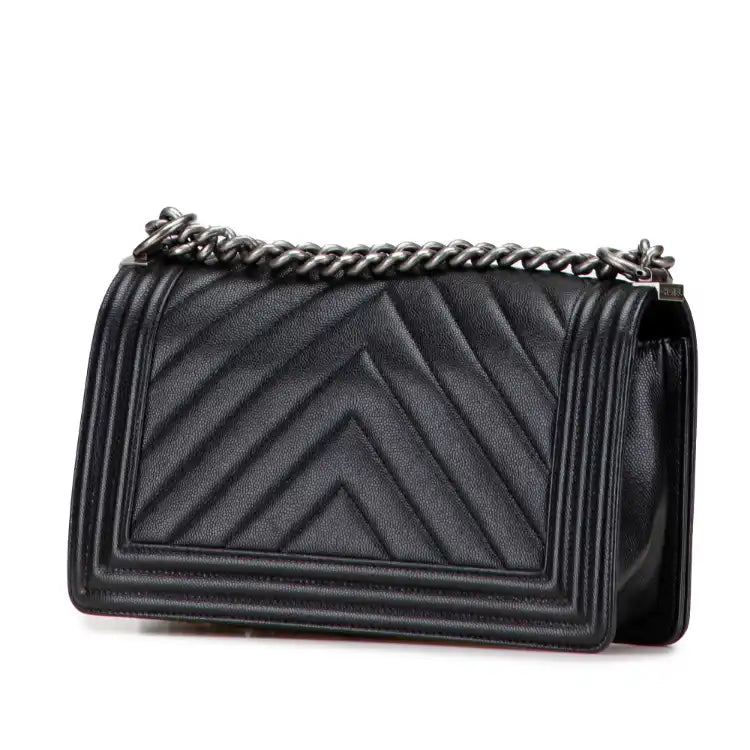 Chanel Old Medium Chevron Caviar Boy Flap