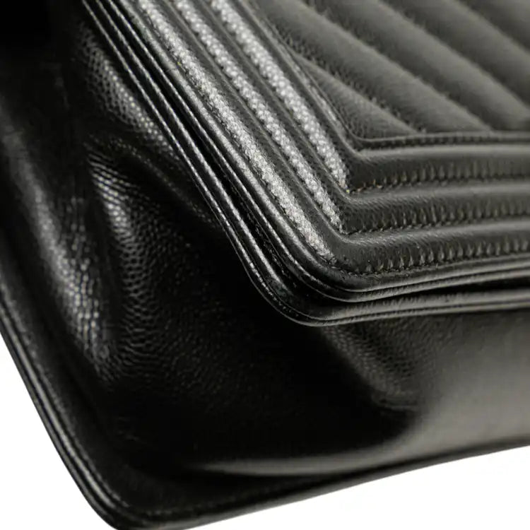 Chanel Old Medium Chevron Caviar Boy Flap