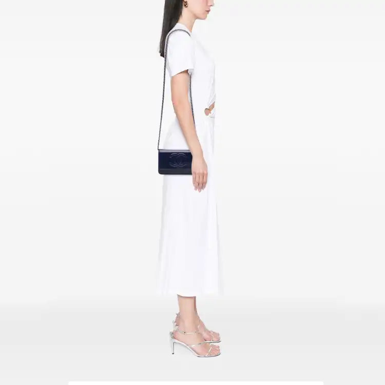 Chanel CC Patent Caviar Wallet On Chain