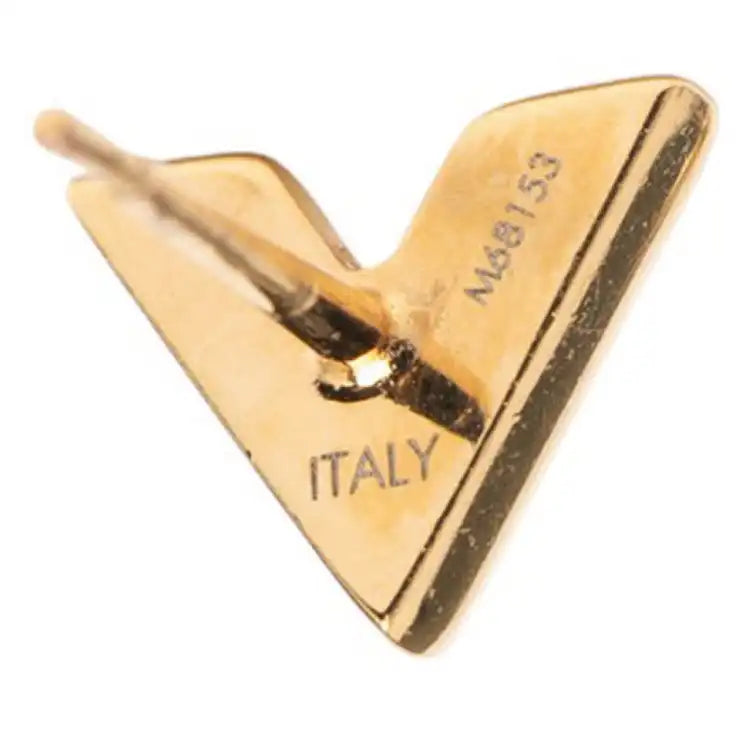 Louis Vuitton Gold Plated Essential V Stud Earrings