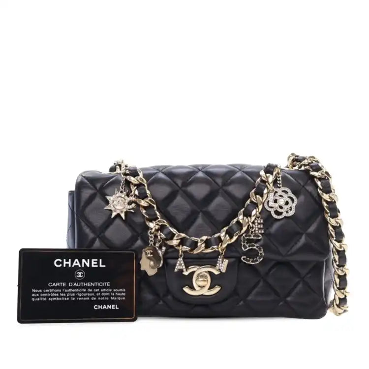 Chanel Mini Rectangular Classic Lambskin Coco Charms Single Flap