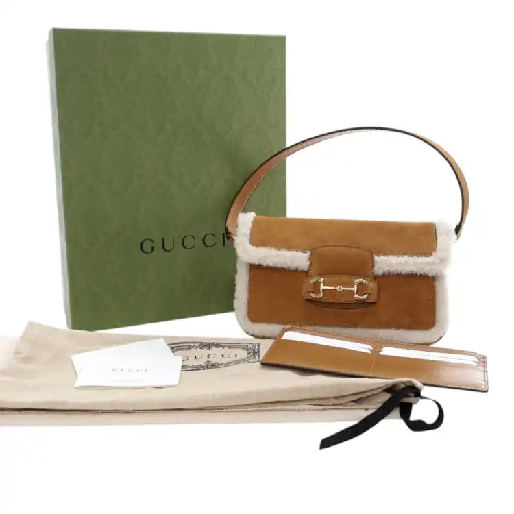 Gucci Mini Shearling Suede 1955 Horsebit Handbag
