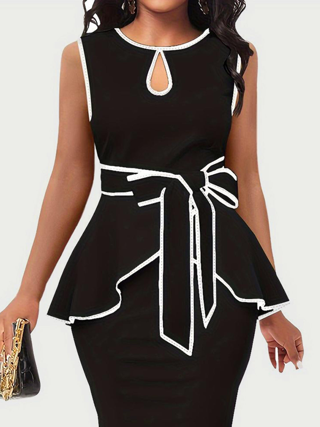 She Wears Glory™ “Virtue’s Radiance” Modest Cutout Dress - She Wears Glory Beverly Hills