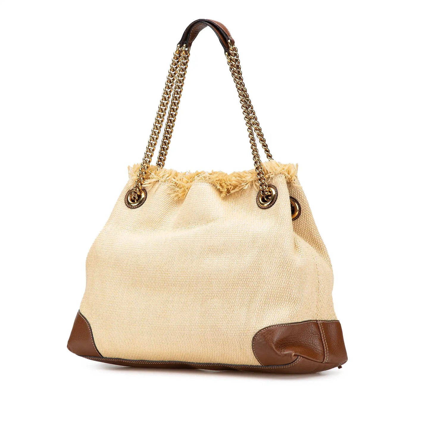 Gucci Medium Raffia Soho Chain Tote
