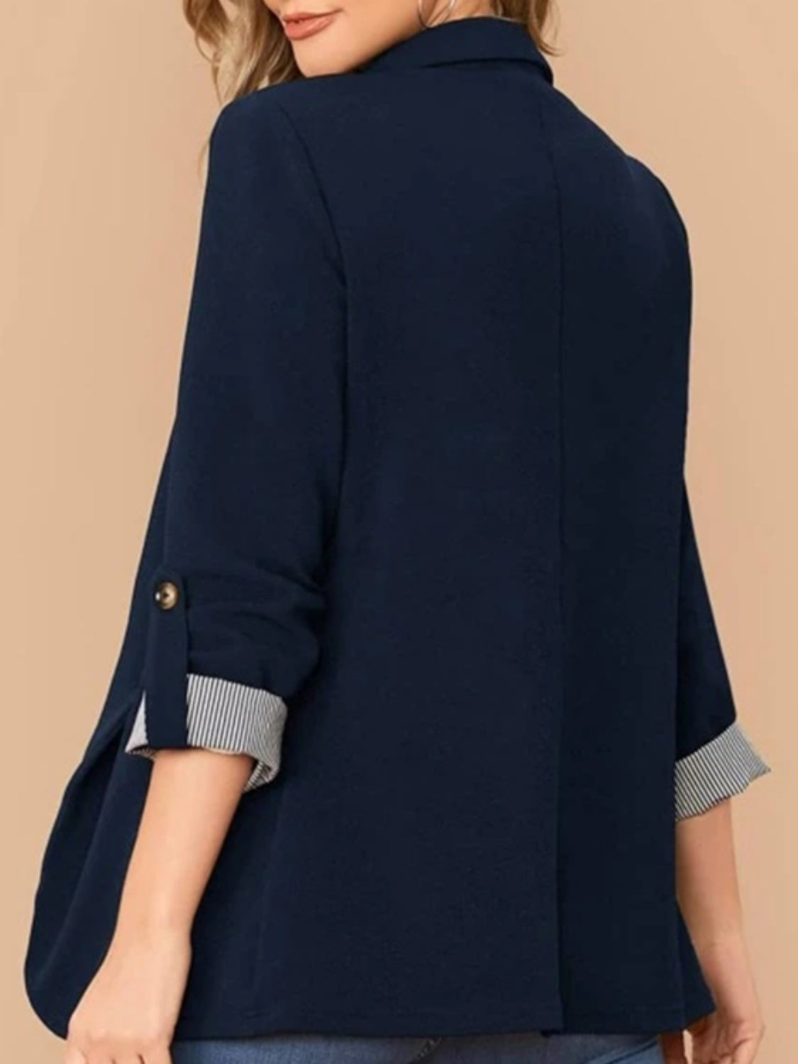 She Wears Glory “Walking in Wisdom” Roll-Tab Sleeve Blazer - She Wears Glory Beverly Hills