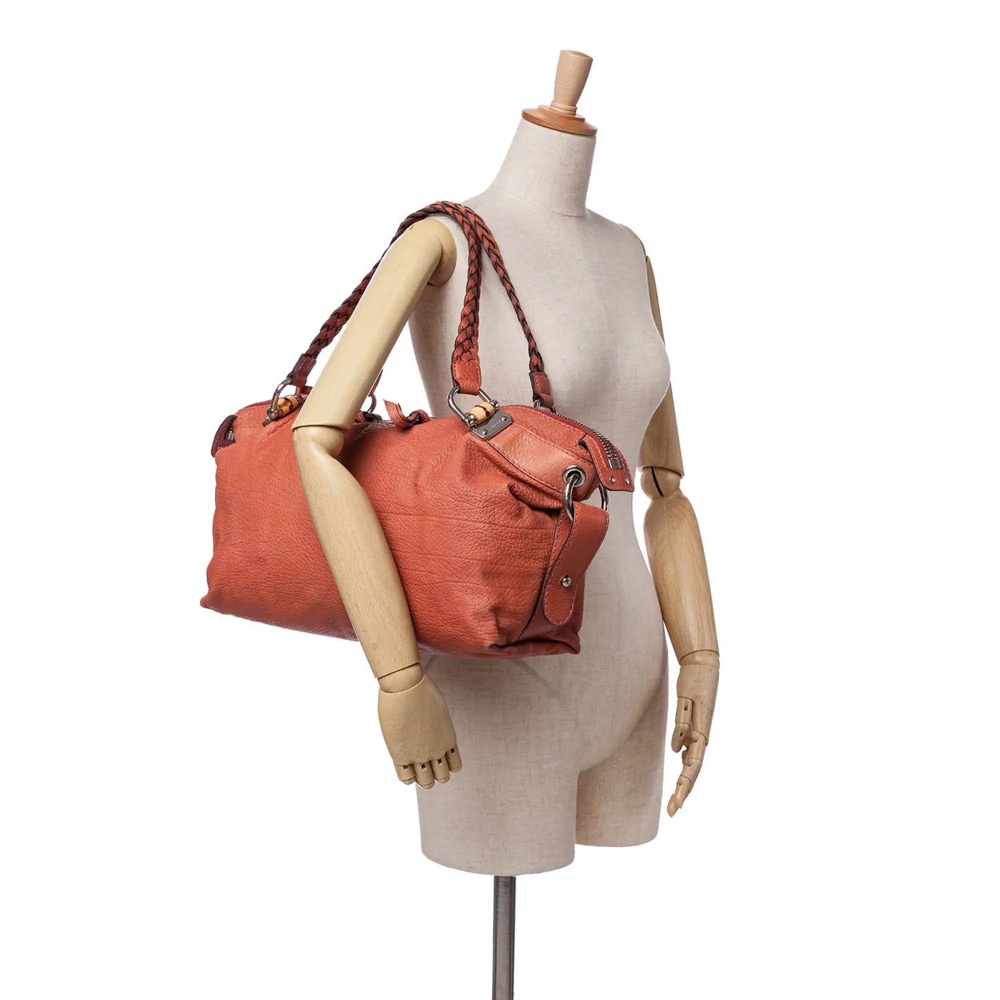 Gucci Medium Leather Bamboo Bar Tote