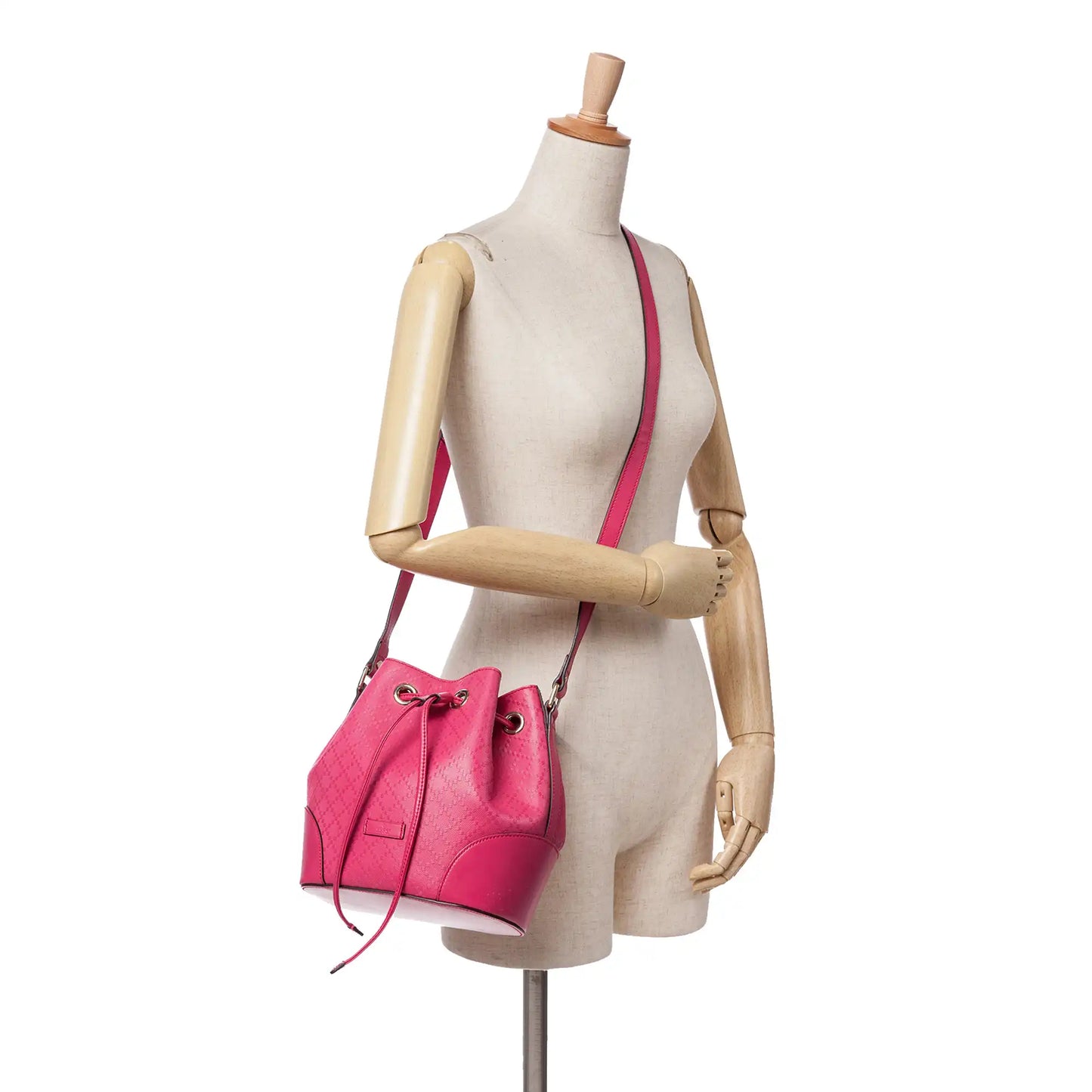 Gucci Diamante Leather Bright Bucket Bag