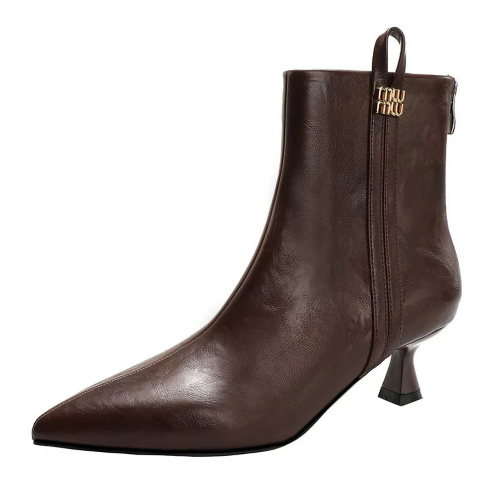 She Wears Glory™ Point Toe Kitten Heels Boots - She Wears Glory Beverly Hills