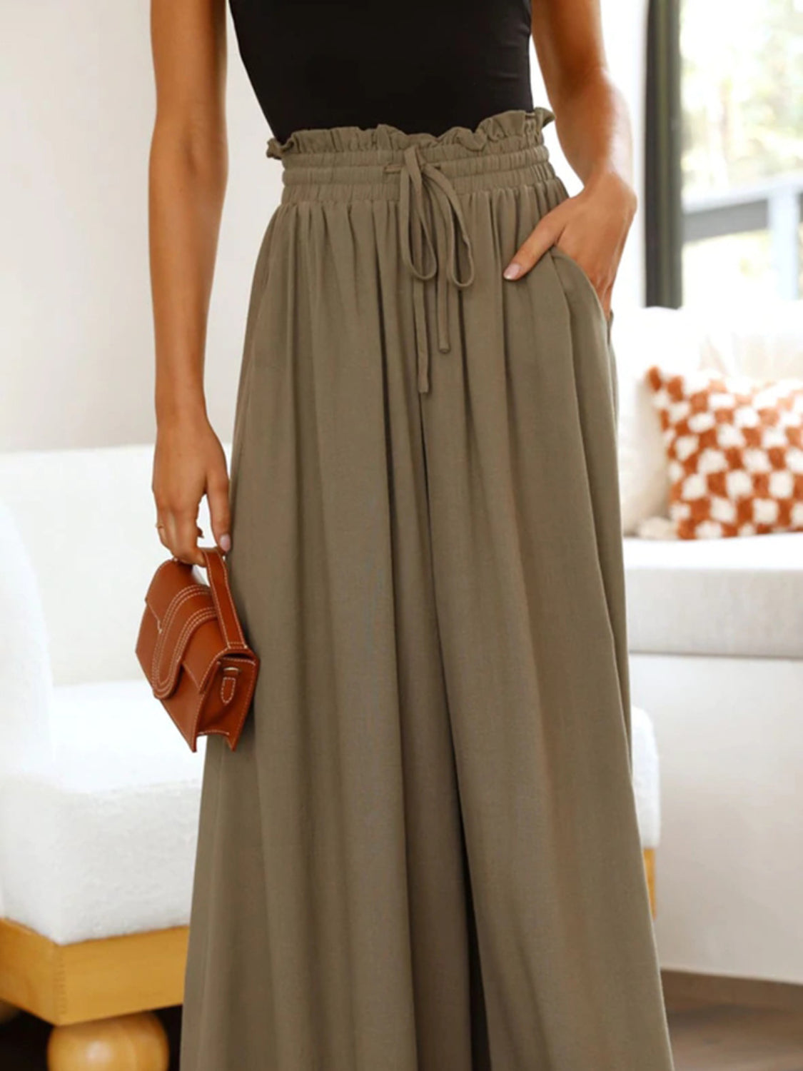 She Wears Glory™ “Grace in Motion” Wide Leg Pants with Pockets - She Wears Glory Beverly Hills