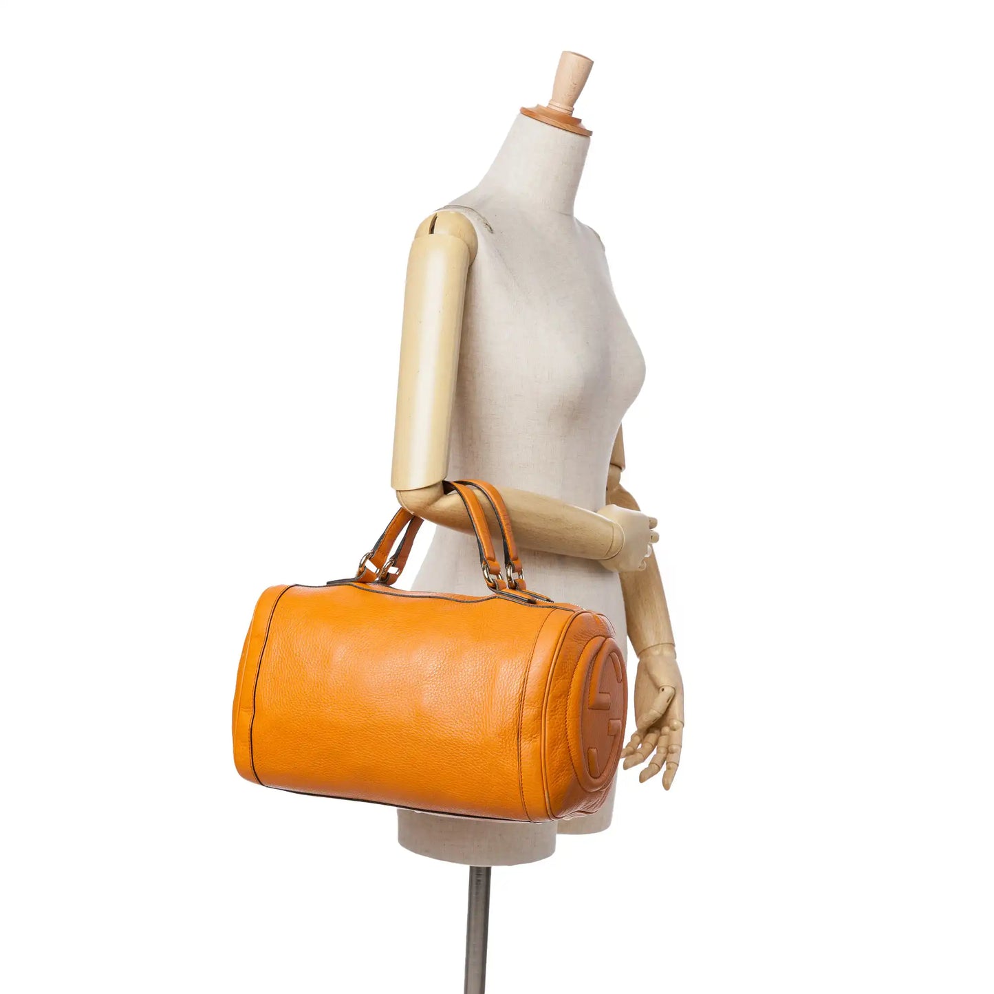 Medium Pebbled Calfskin Soho Boston Bag
