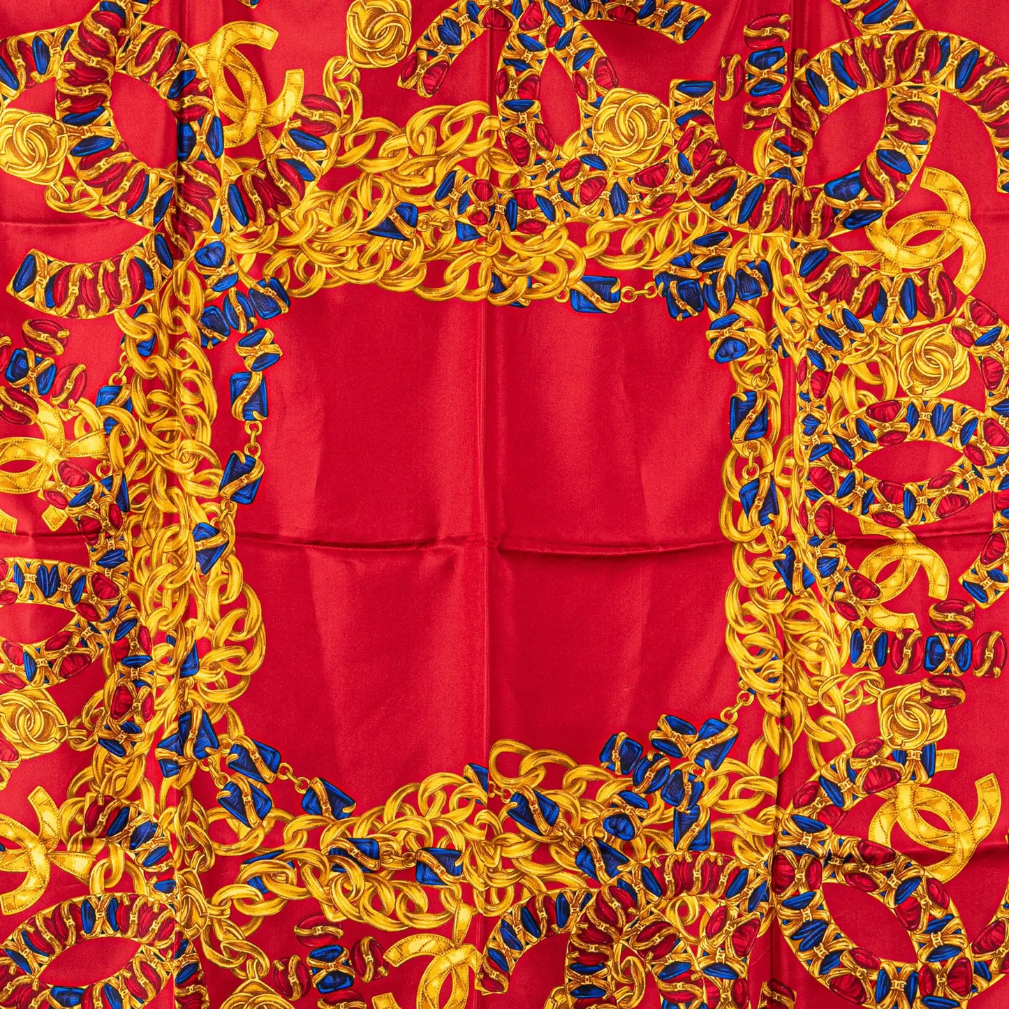 Chanel CC Jewel and Chain Print Silk Scarf