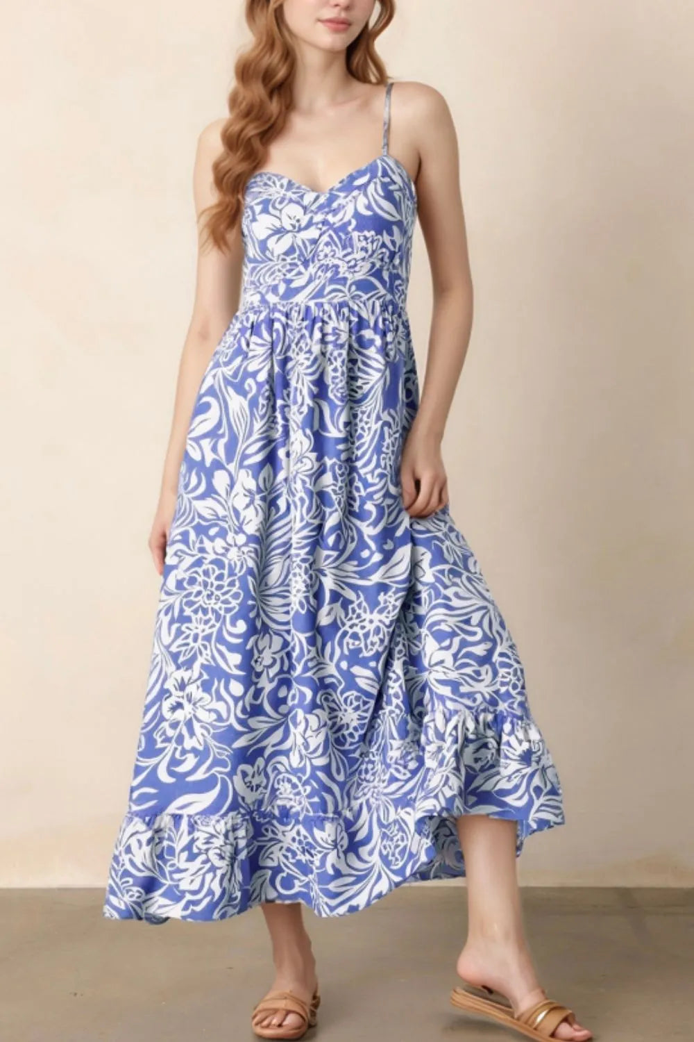 She Wears Glory “Hannah” Floral High Waist Dress - She Wears Glory Beverly Hills