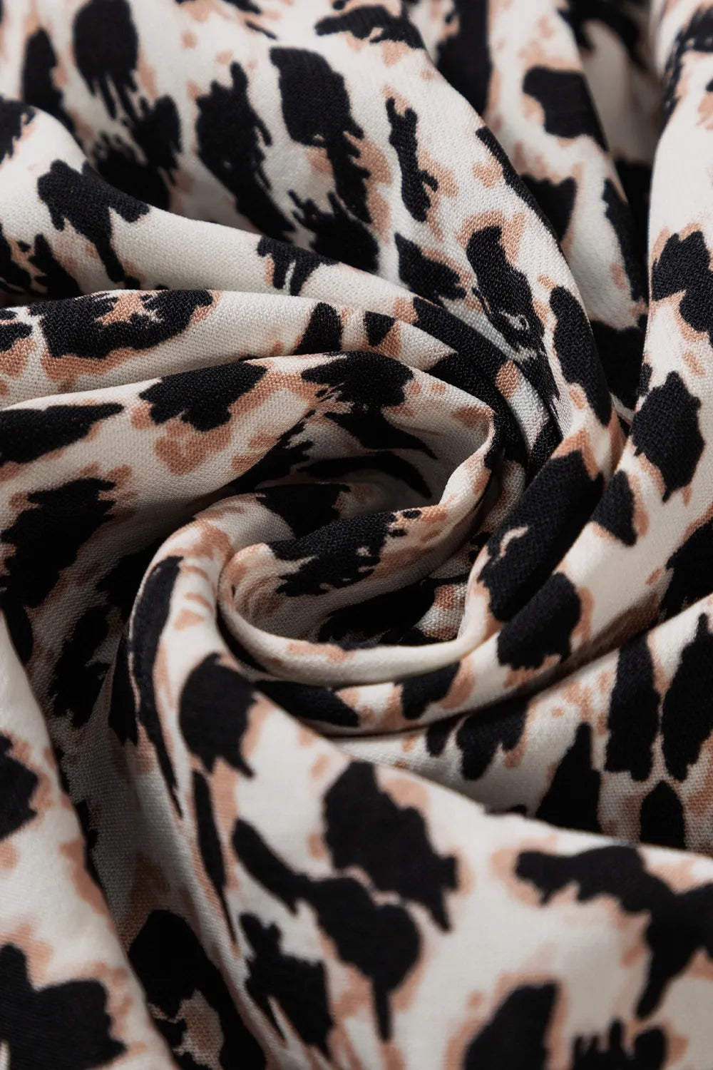 She Wears Glory “Jael” Leopard Notched Long Sleeve Maxi Dress - She Wears Glory Beverly Hills