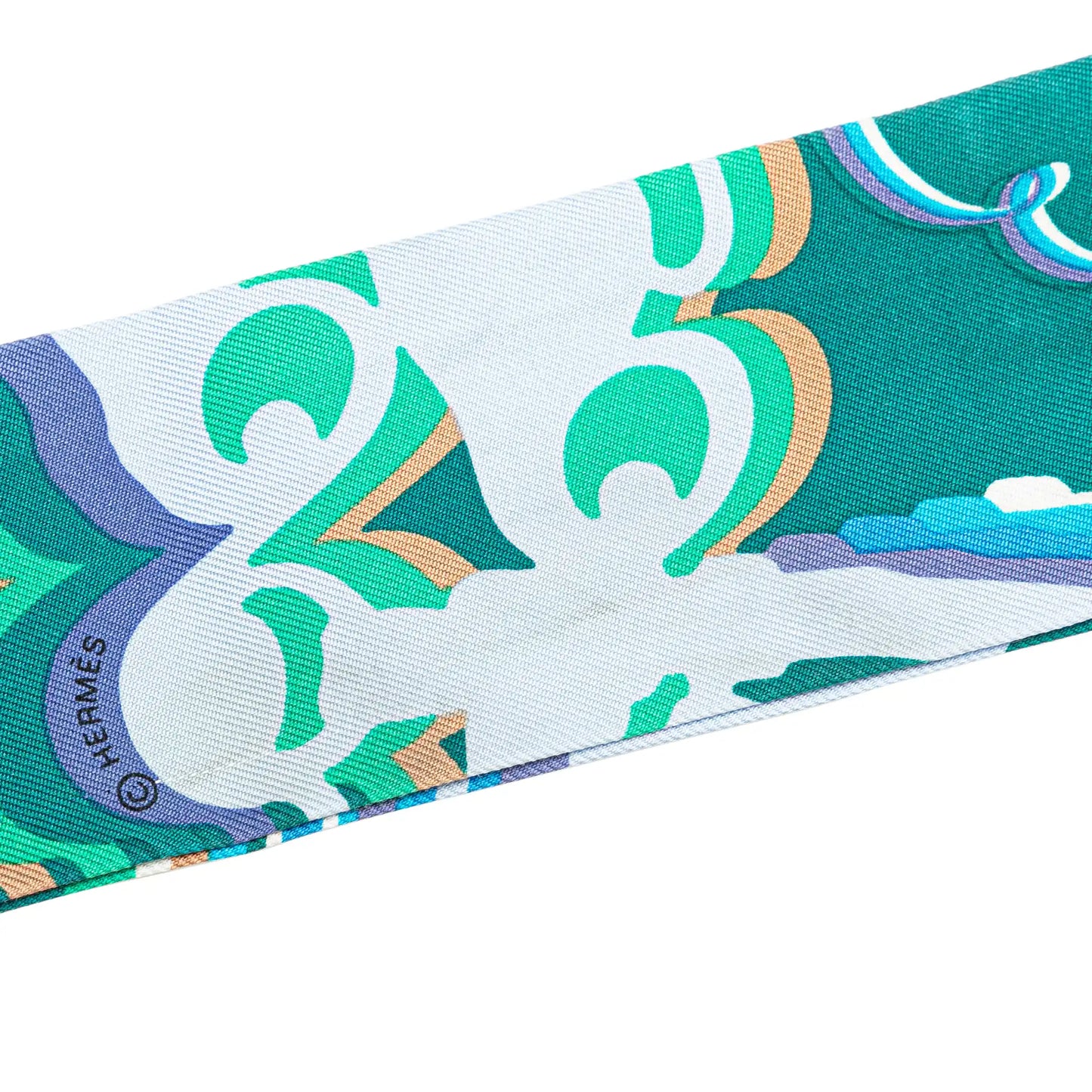 Hermès Brides de Gala Shadow Silk Twilly Scarf