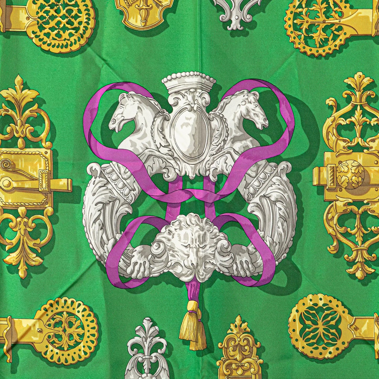 Hermès Ferronnerie Printed Silk Scarf