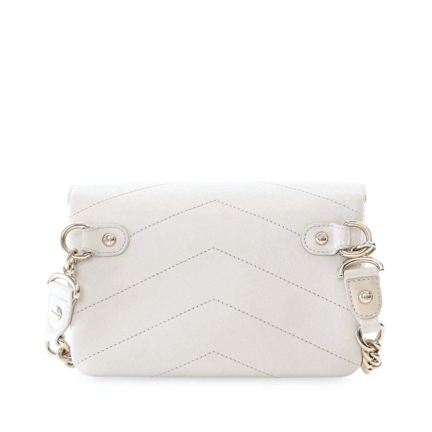 Chanel Quilted Sheepskin Double Chevron Belt Bag