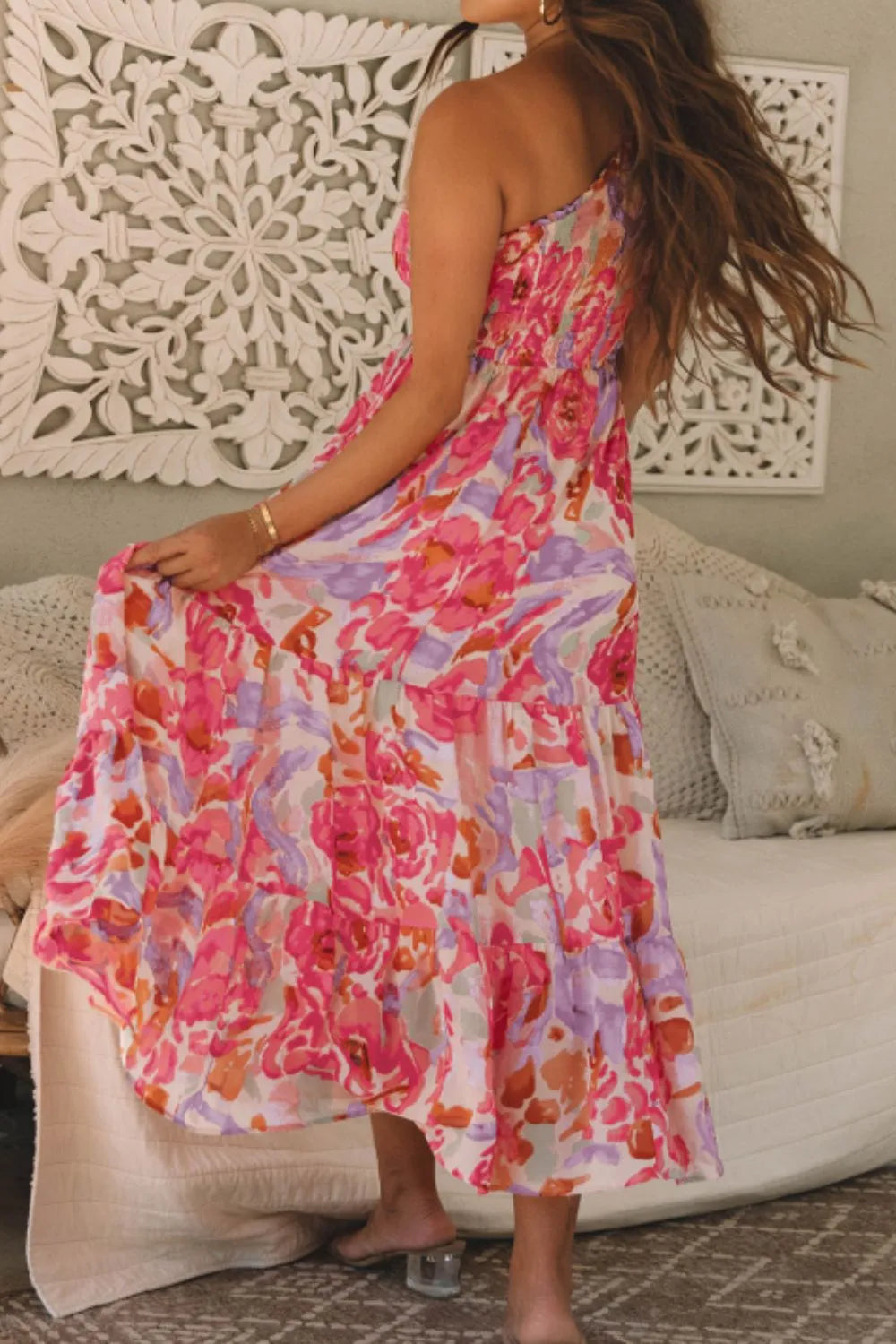 She Wears Glory “Heaven’s Embrace” One-Shoulder Floral Maxi Dress - She Wears Glory Beverly Hills