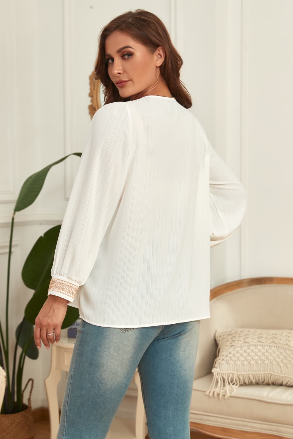 She Wears Glory™ Anointed Simplicity Puff Sleeve Blouse - She Wears Glory Beverly Hills