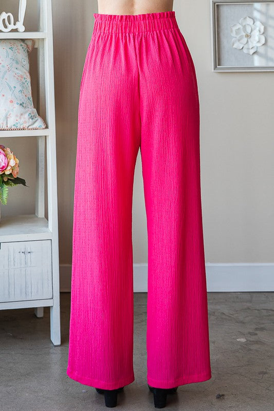 She Wears Glory™ “Walk of Purpose” Front Tie Paperbag Waist Pants - She Wears Glory Beverly Hills