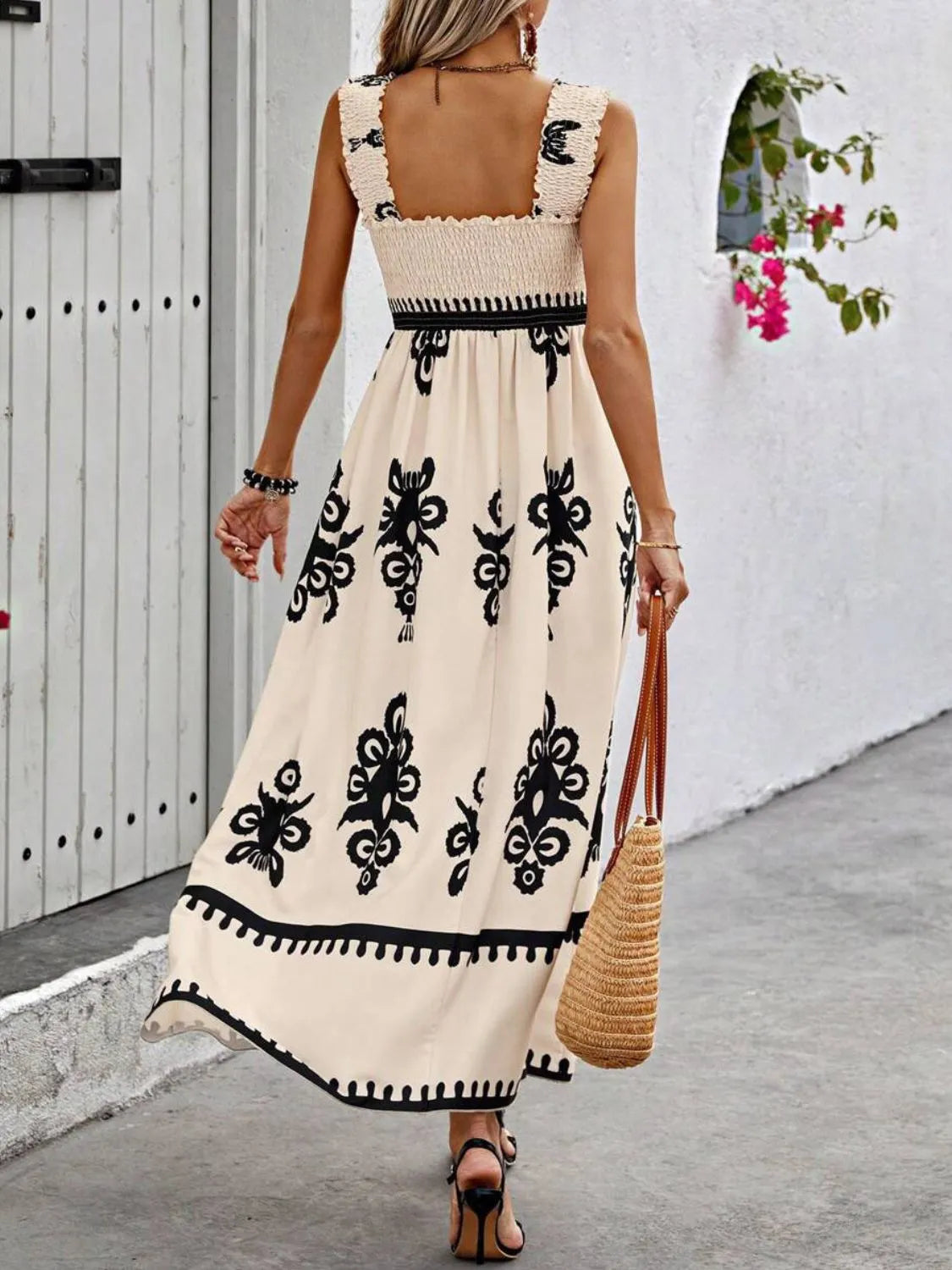 She Wears Glory “Clothed in Praise” Smocked Wide Strap Maxi Dress - She Wears Glory Beverly Hills