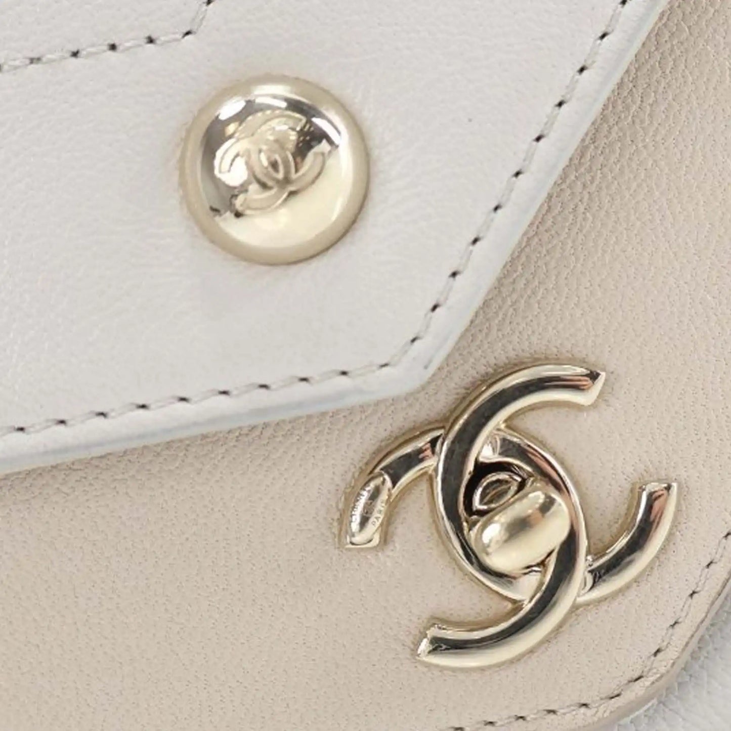 Chanel Quilted Sheepskin Double Chevron Belt Bag