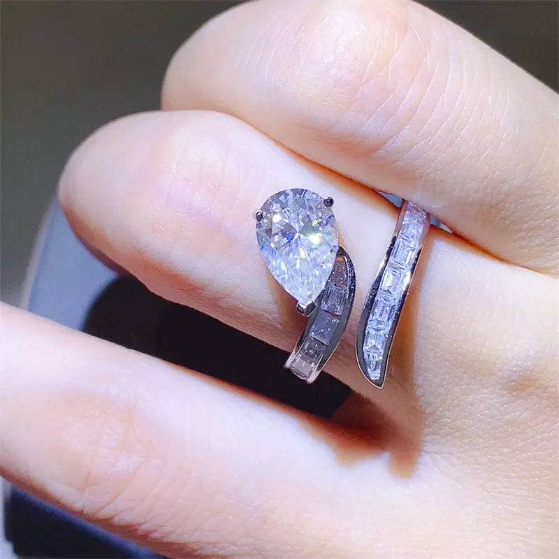 She Wears Glory™ Divine Radiance Moissanite Bypass Ring - She Wears Glory Beverly Hills