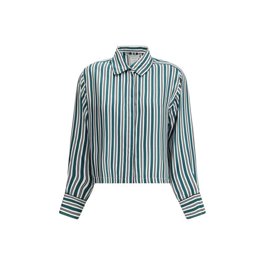 Max Mara Green Silk Pattern Shirt