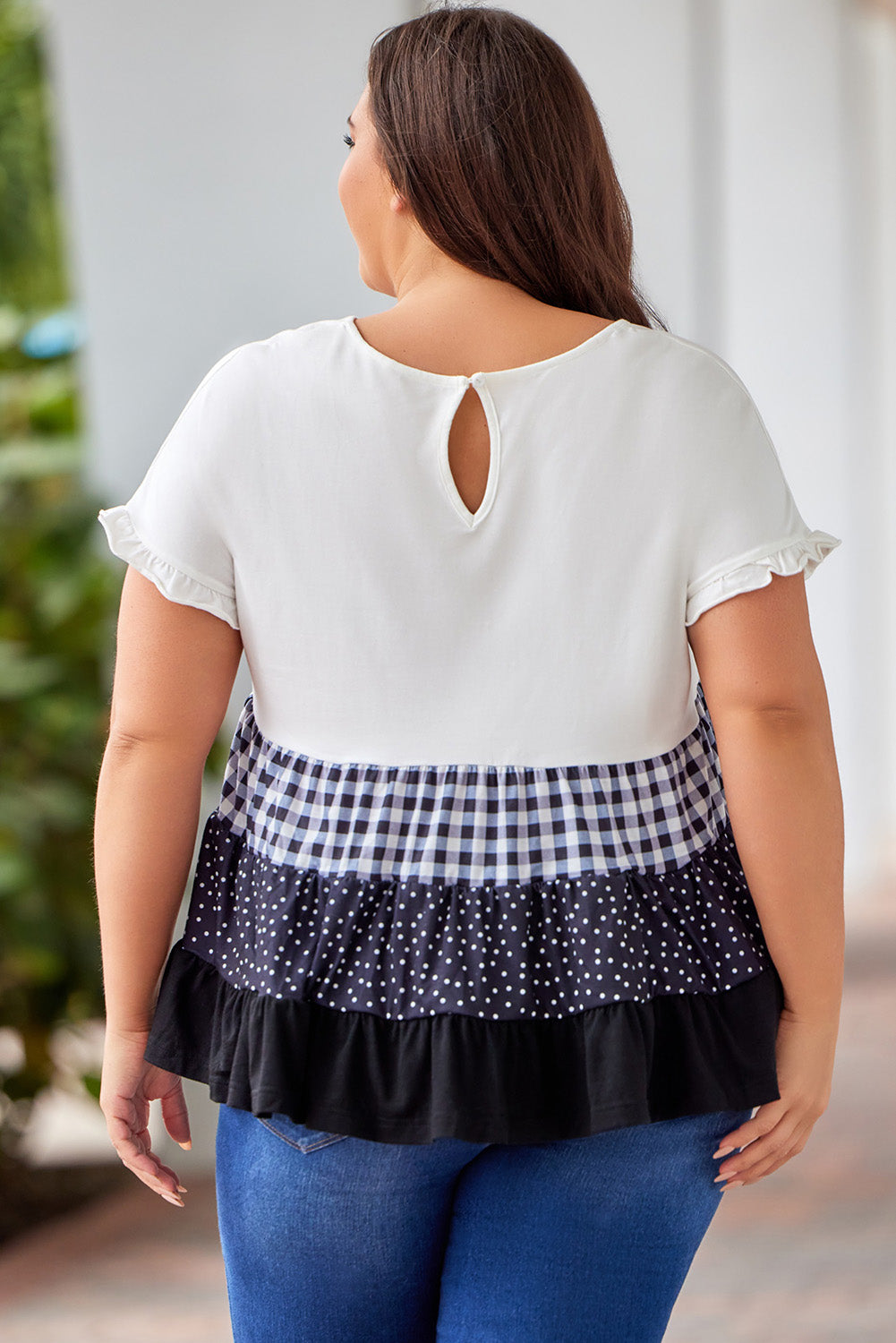 She Wears Glory™ – The Promise Plaid Tiered Blouse - She Wears Glory Beverly Hills